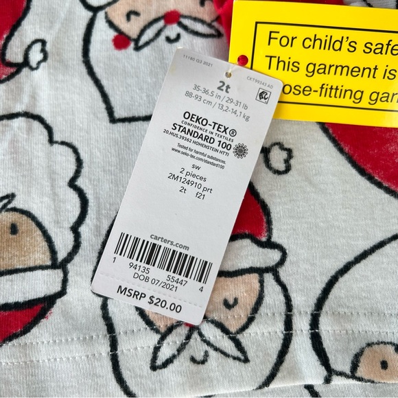 Carter’s Christmas Pajamas Size 2T - Picture 3 of 7